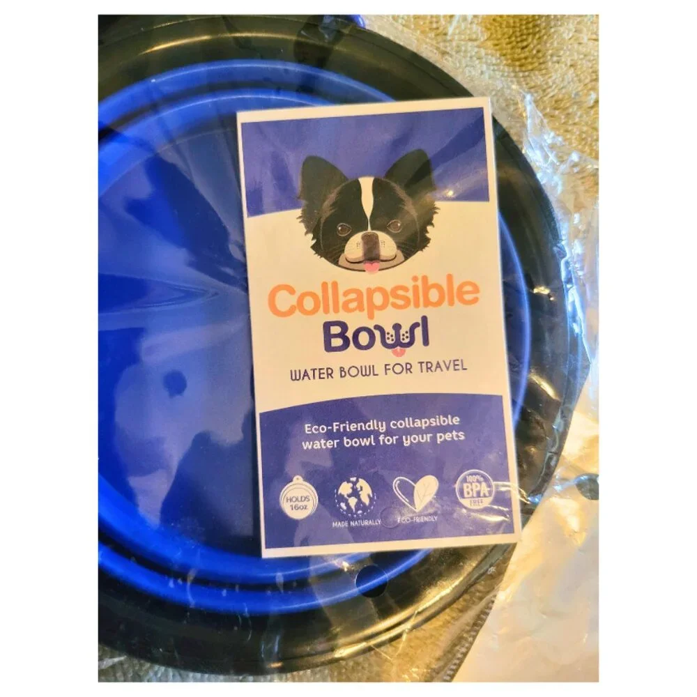 Collapsible Pet Bowl, new in package, Blue, Travel Water Bowl